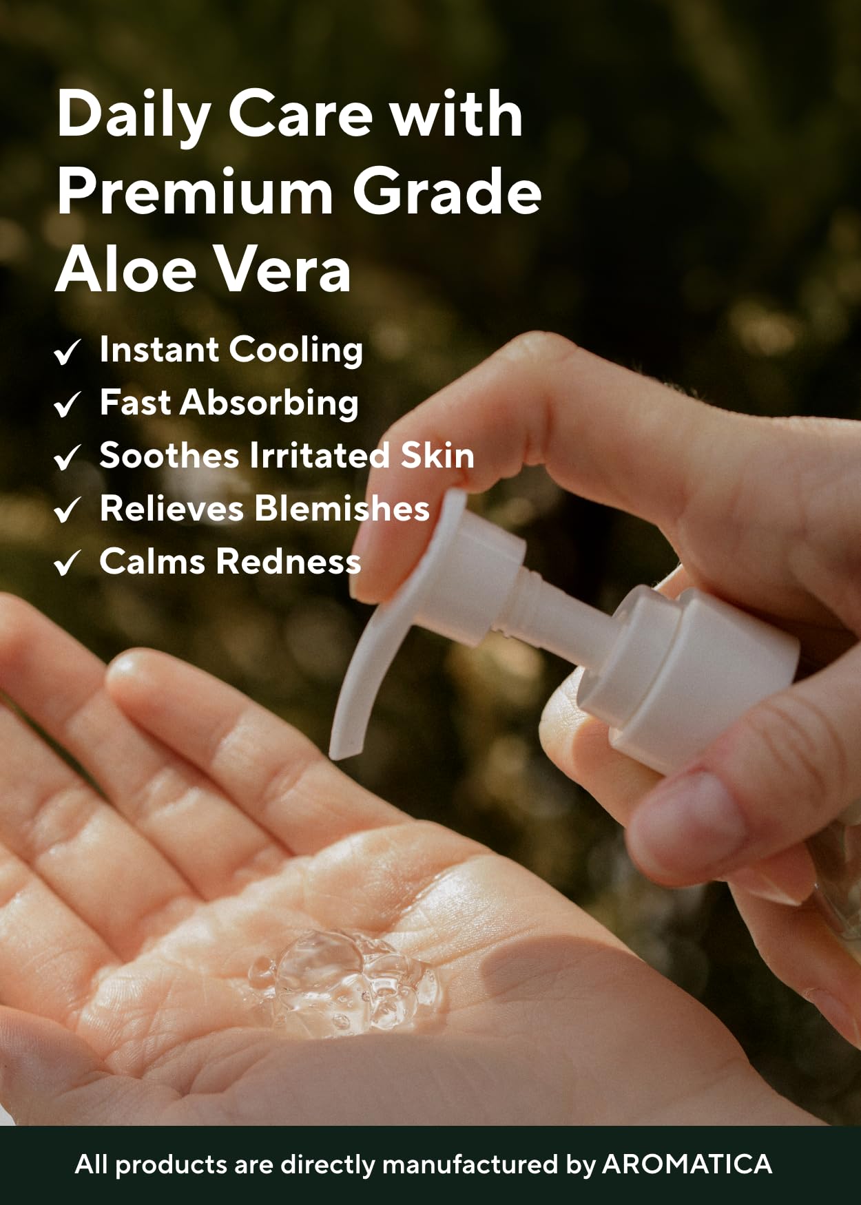 AROMATICA Aloe Vera Gel as after-wax care soothes irritated skin.