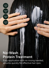 AROMATICA leave-in conditioner bottle shows support for dry, damaged curls