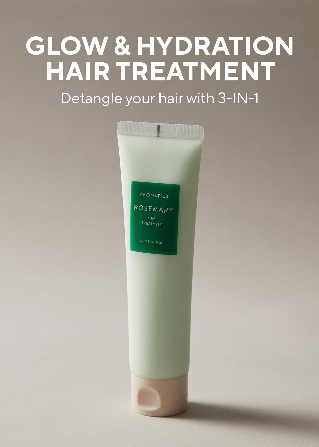AROMATICA Rosemary hair mask cream application shows creamy formula for deep conditioning.