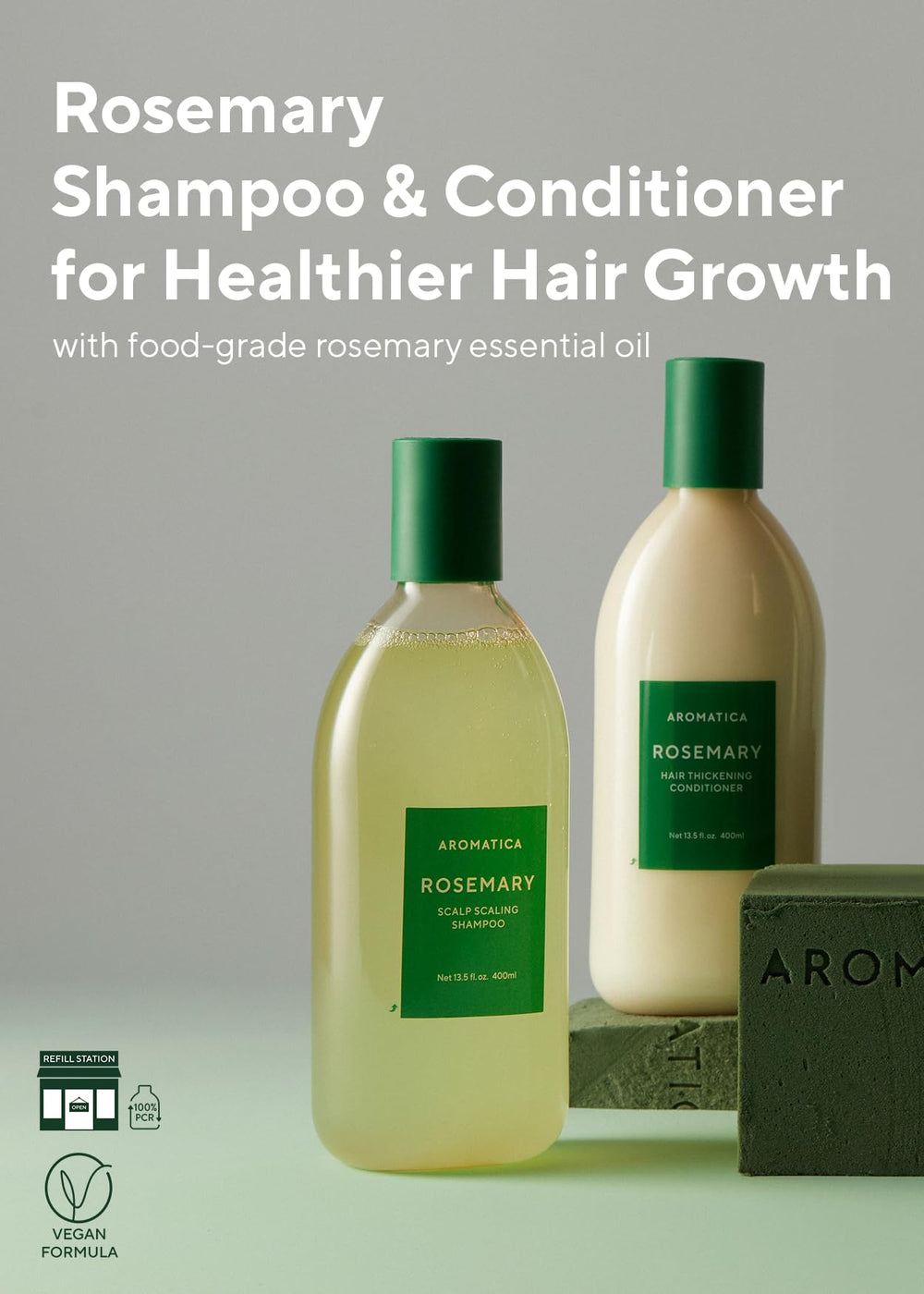 AROMATICA Rosemary Scalp Conditioner bottle for smoothing hydration