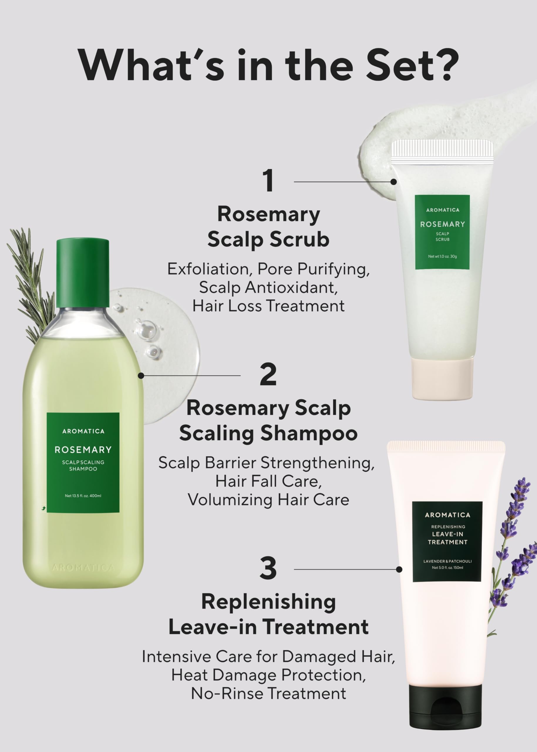AROMATICA Rosemary Scalp Scrub close-up with exfoliating texture aids gentle detox.