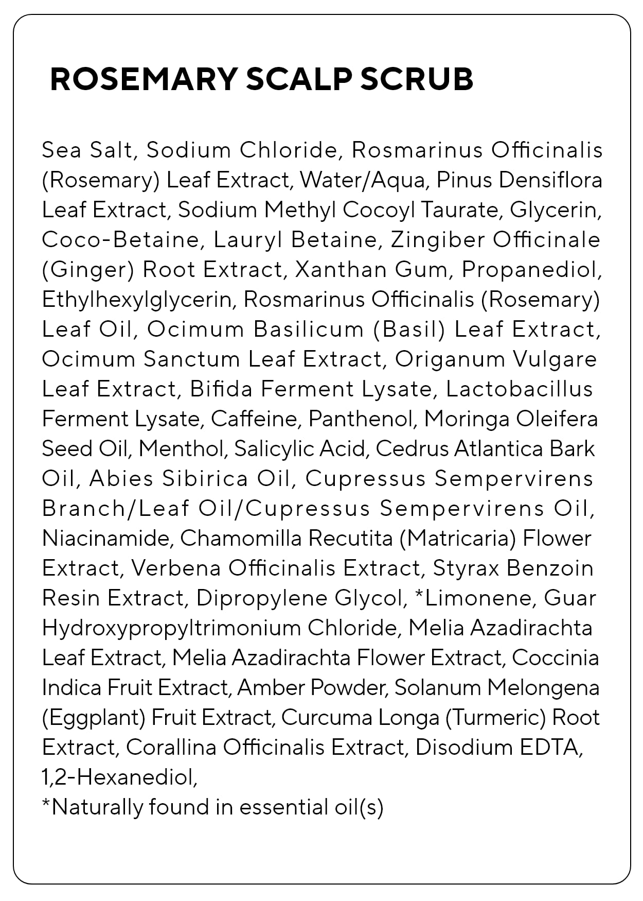 aromatica rosemary scalp scrub packaging and product label highlighting plant-based care