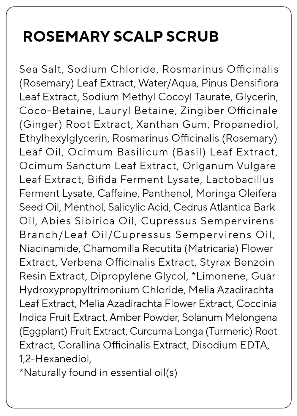 aromatica rosemary scalp scrub packaging and product label highlighting plant-based care