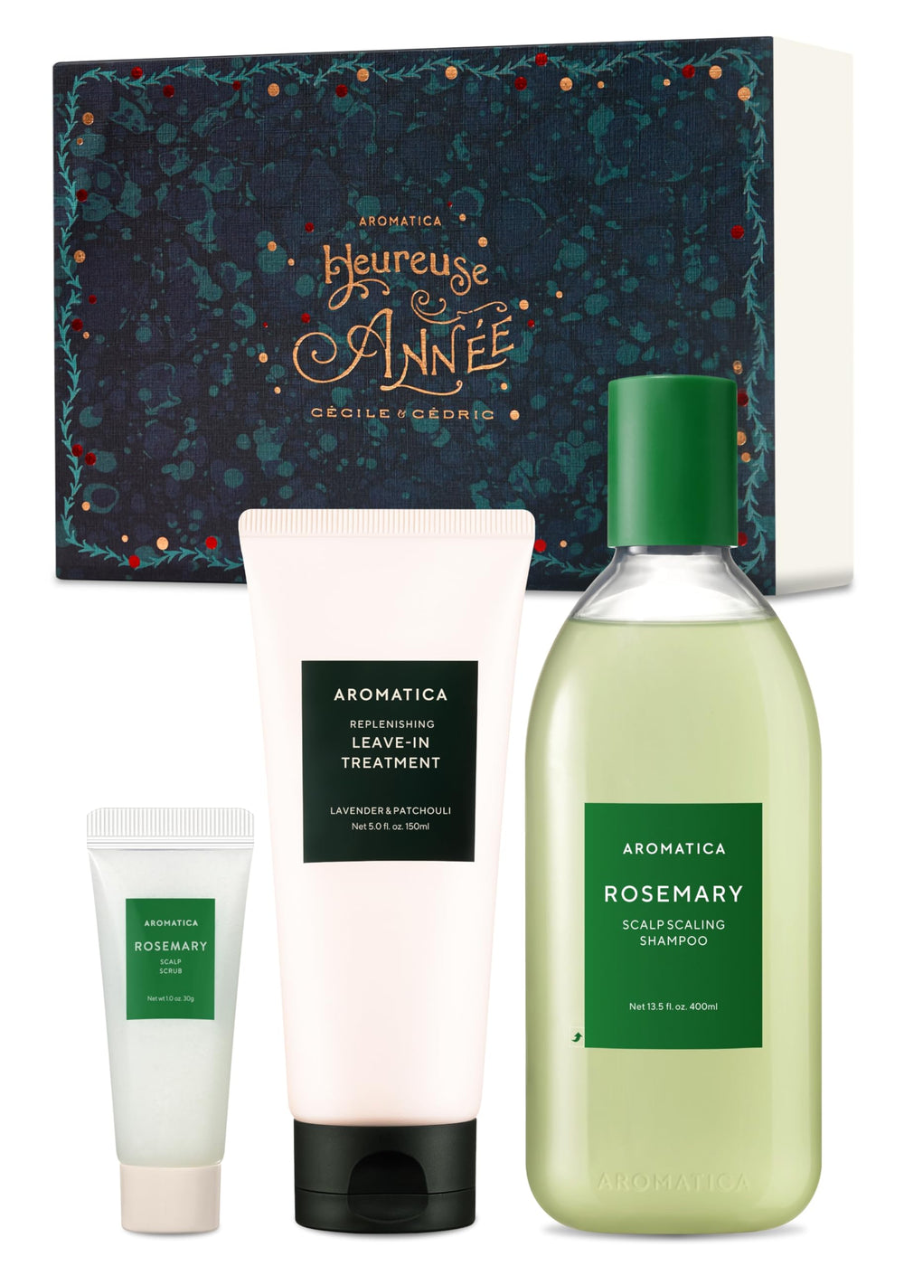 AROMATICA Rosemary Shampoo bottle highlights sulfate-free formula for healthier scalp and smoother hair.
