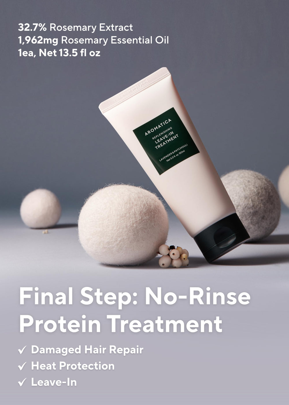 AROMATICA Sulfate-free label on product box emphasizes gentle cleansing.