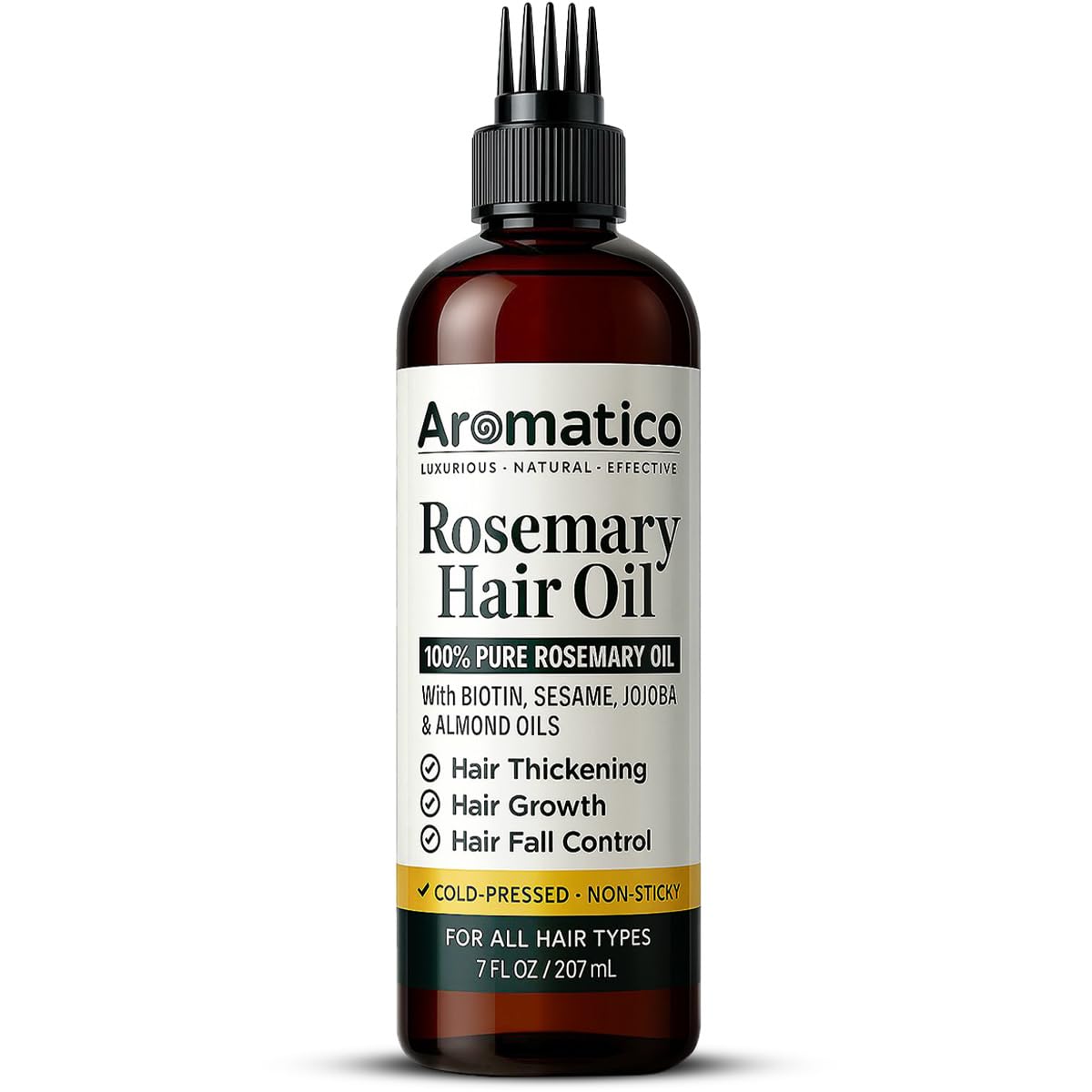 Aromatico rosemary oil shows a non-sticky texture for easy, comfortable use.