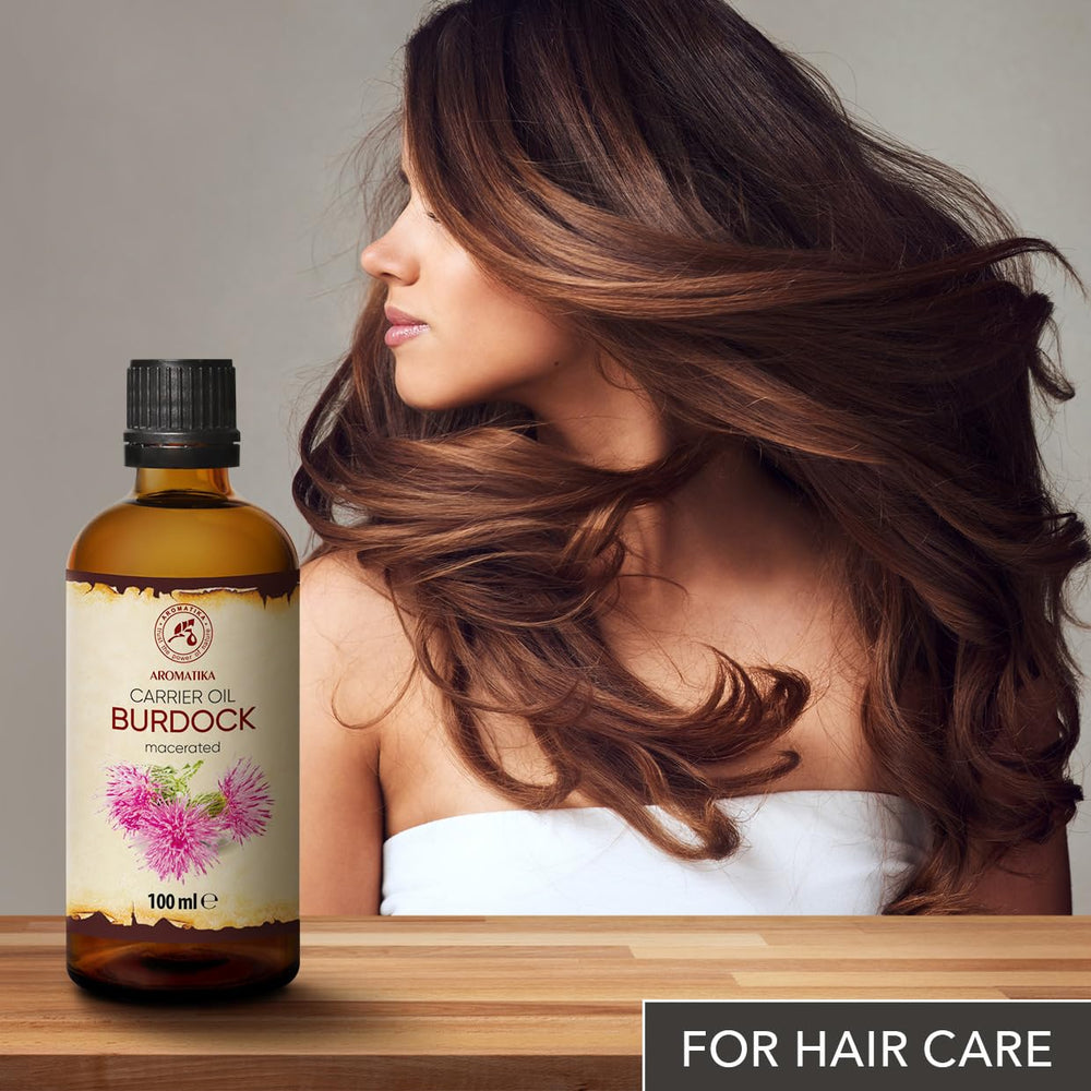 AROMATIKA Aceite de bardana útil en aromaterapia y cuidado facial.