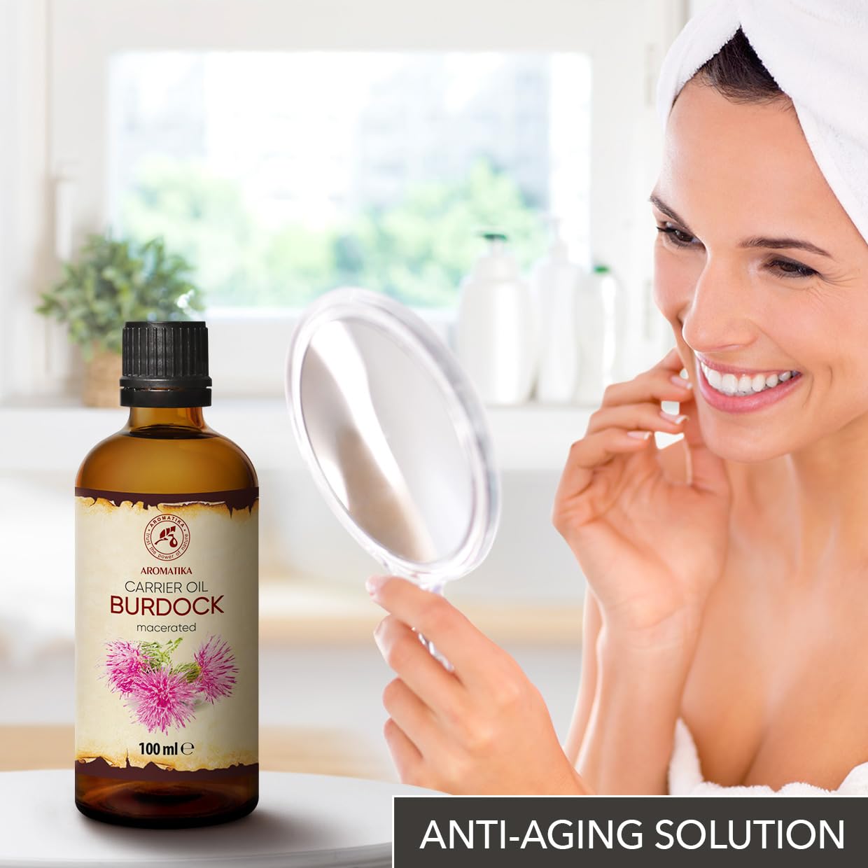 AROMATIKA Aceite de bardana para piel seca y cuidado corporal.