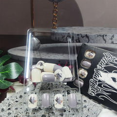 AROVFAM fall leaf press-on nails in gel material for durable wear.