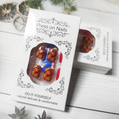 AROVFAM fall leaves nails pack ready for daily wear