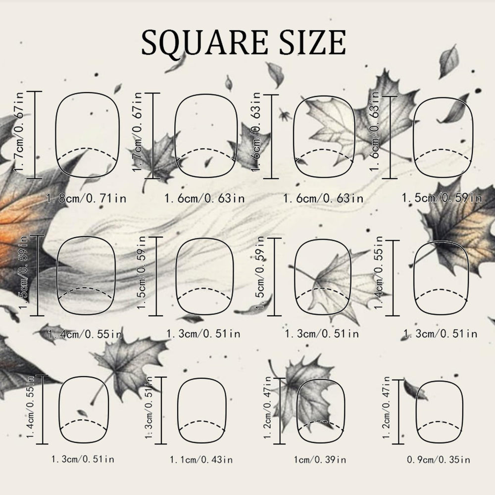AROVFAM maple-leaf art nails with detailed seasonal design.
