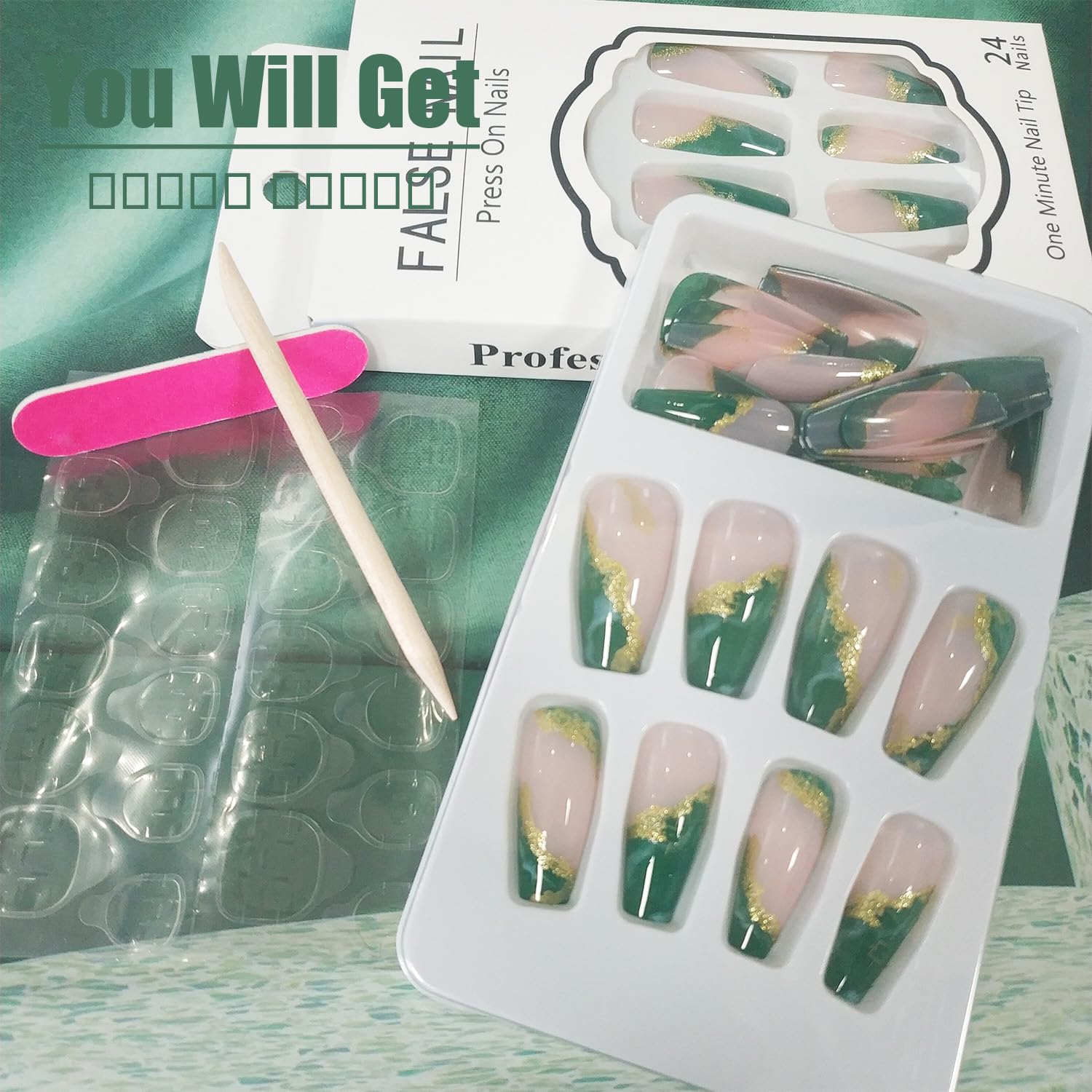AROVFAM nail file and stick included support at-home shaping and perfect fit.