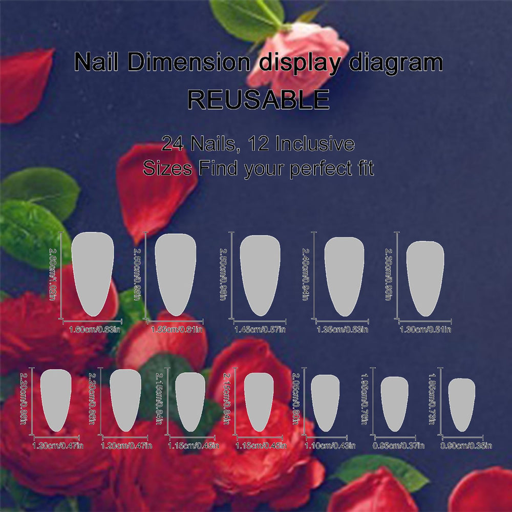 AROVFAM rose flower design nails ideal for romantic occasions and photos.