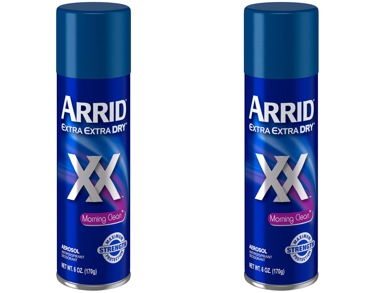 Arrid Morning Clean aerosol can offers all-day protection with a fresh scent.