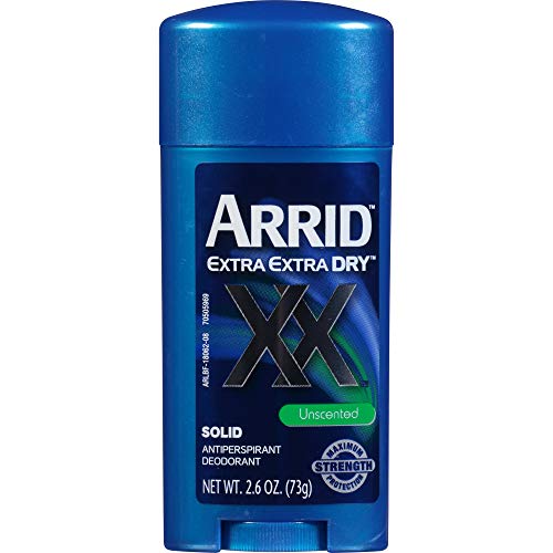 Arrid XX packaging detail durable bottle and travel-friendly stick.