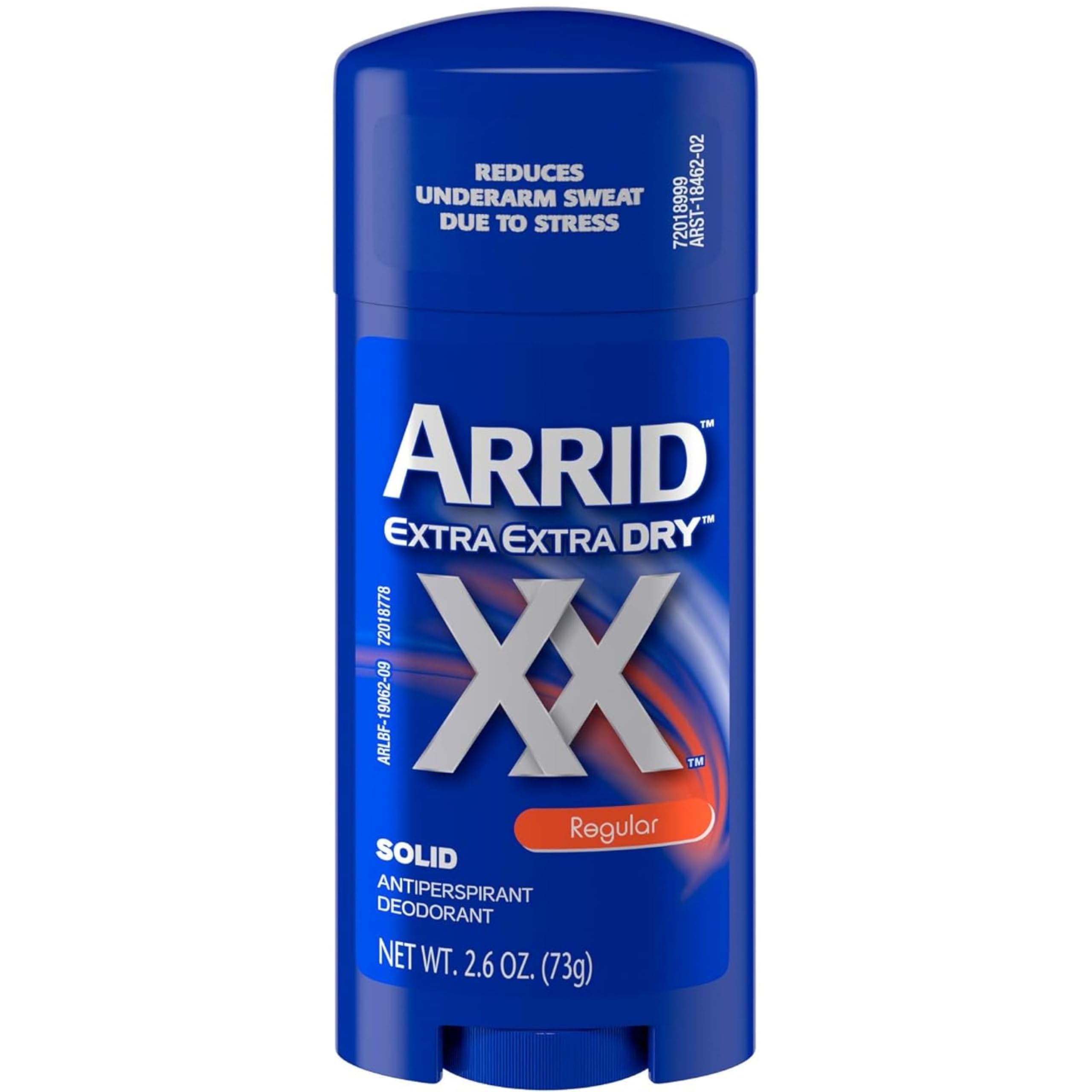 Arrid XX Regular solid deodorant pack front view showing six-pack convenience and daily protection