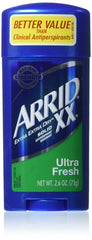 Arrid XX Solid Deodorant Ultra Fresh pack of six for all-day protection.