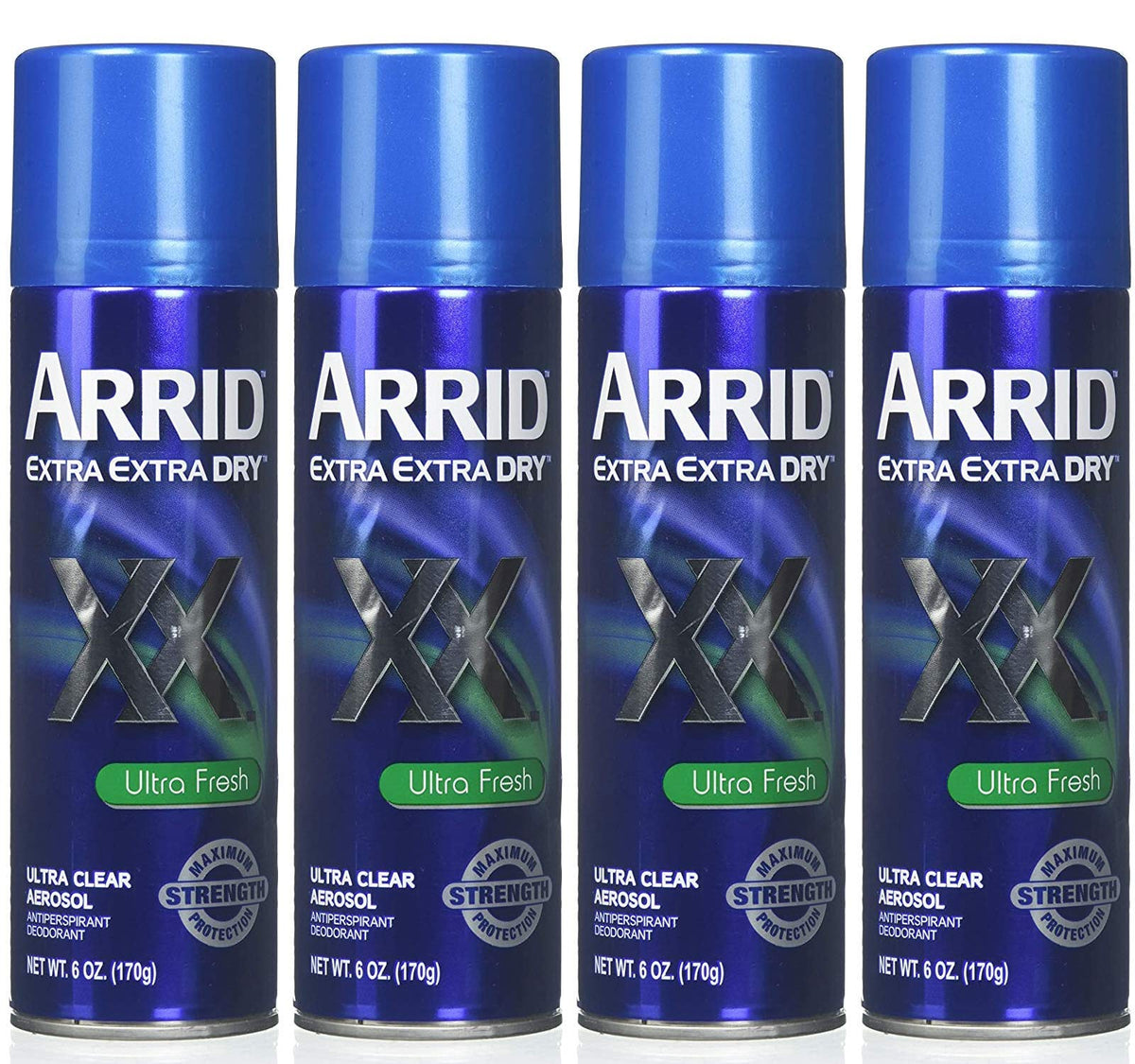 Arrid XX Ultra Clear spray bottle delivering long-lasting freshness for active days.