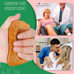 Arrozon birthing comb side-grip demonstrates steady support during contractions.