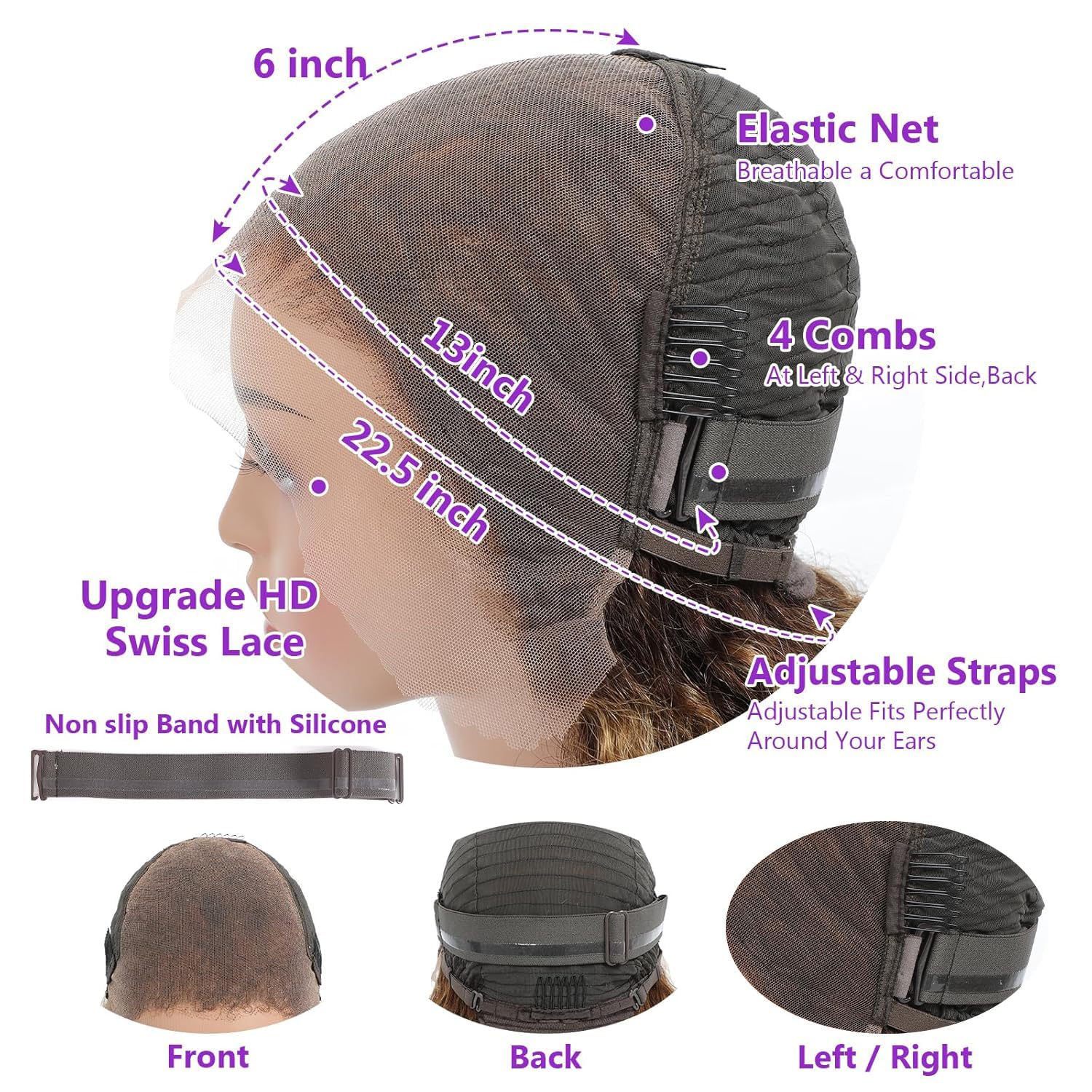 Arseomi pre-plucked glueless lace front wig for quick, seamless wear.