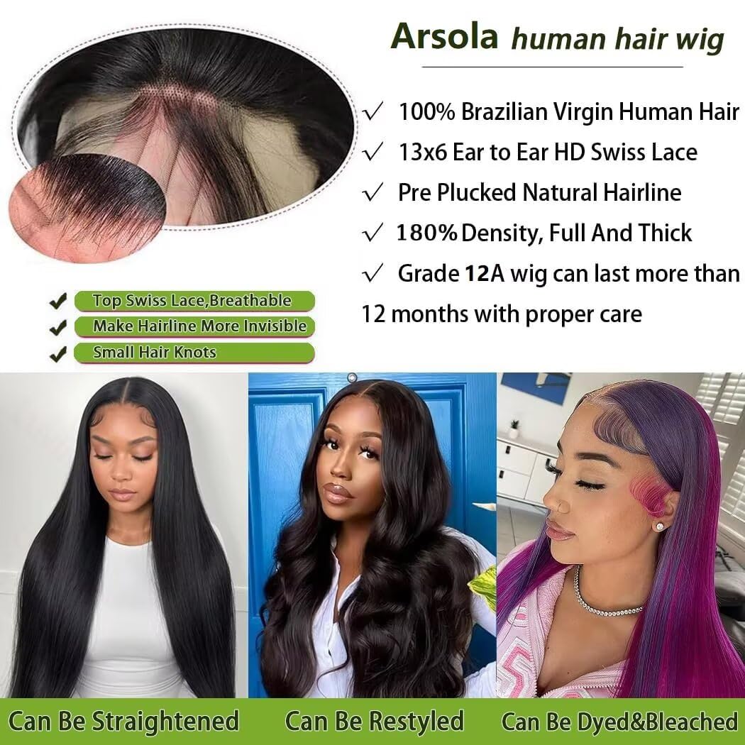 Arsola HD lace front 13x6 shows natural hairline for seamless styling.