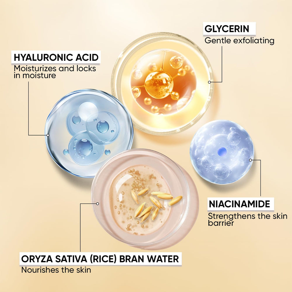 Art anime Peel Shot Glow Rice Ampoule ingredients emphasize niacinamide for improved texture and barrier support