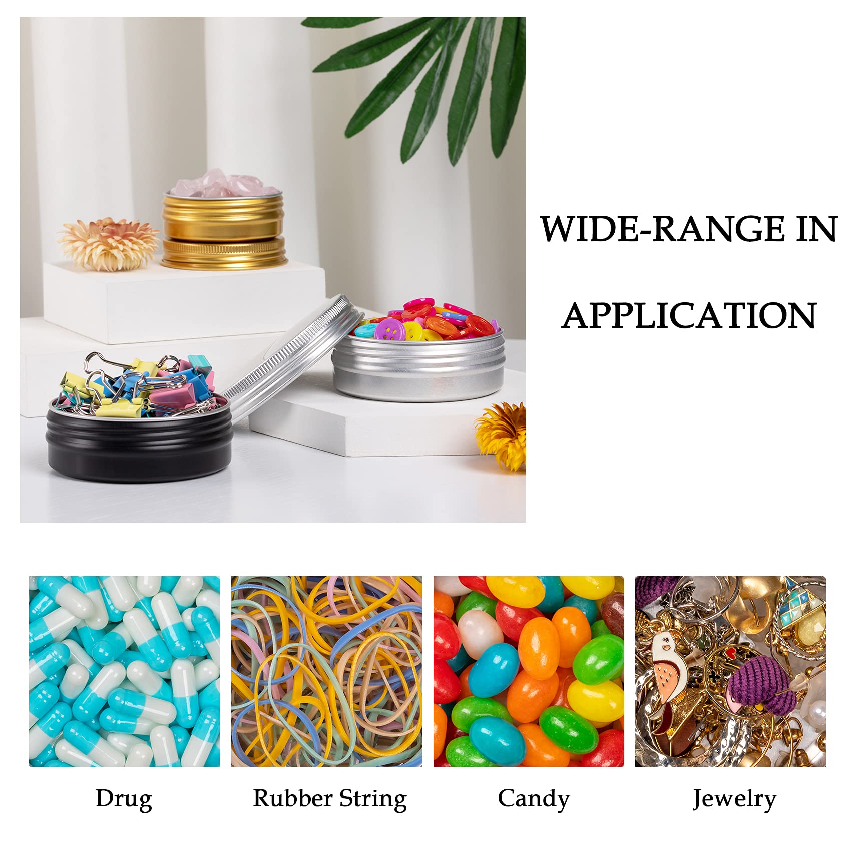 Art Secret multipurpose tins suit lip balms, candles, and herbs.