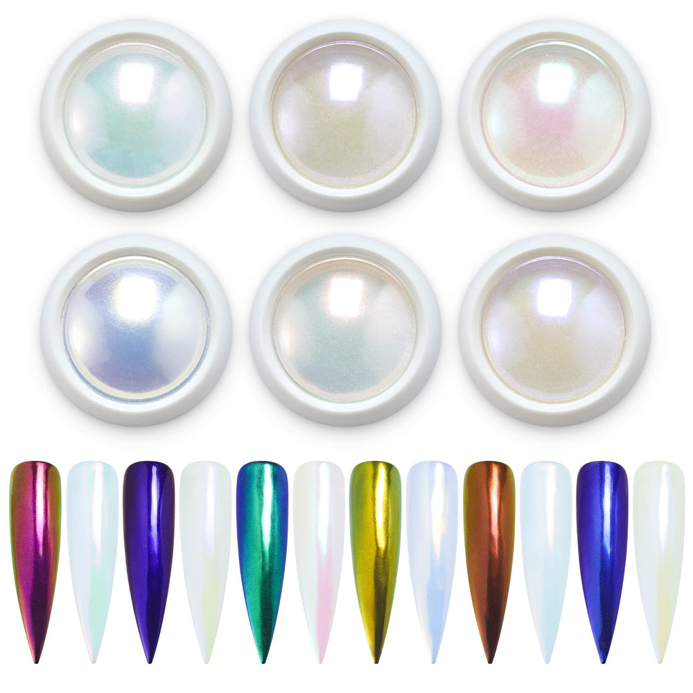 Artdone chrome powder metallic-mirror highlight on nails