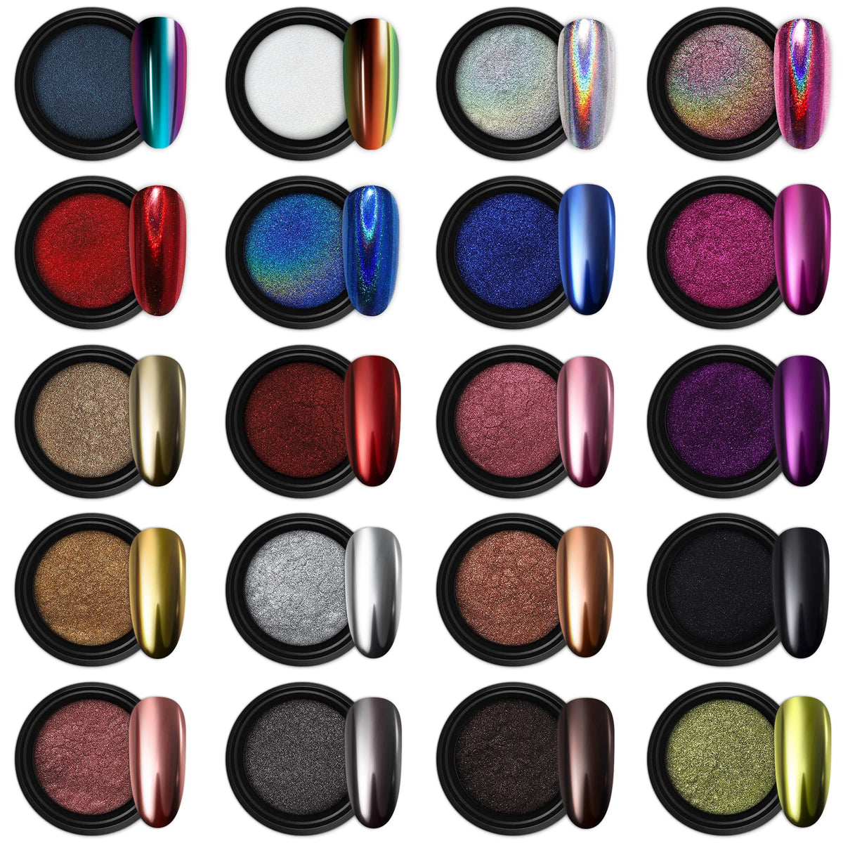 Artdone chrome powder set collection for versatile metallic nails