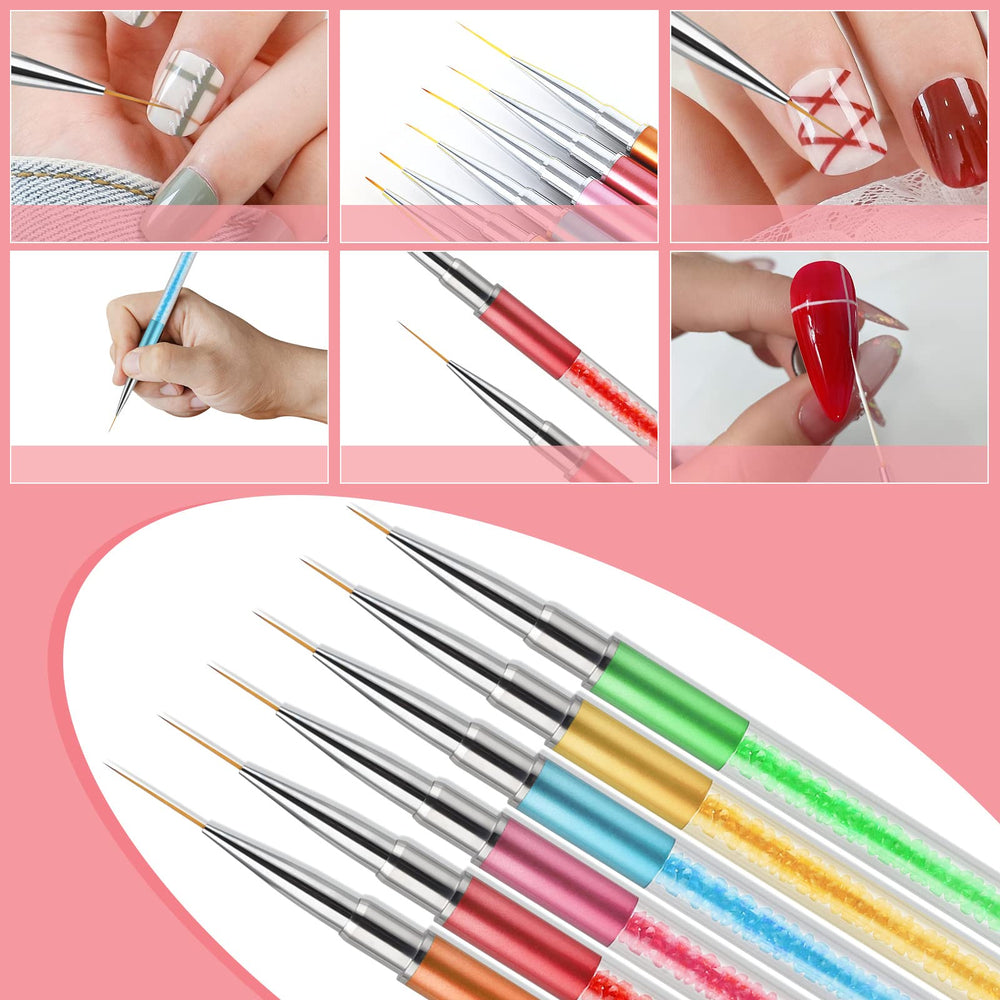 Artdone nail art brush head sizes 7-23mm for versatile thin lines and details
