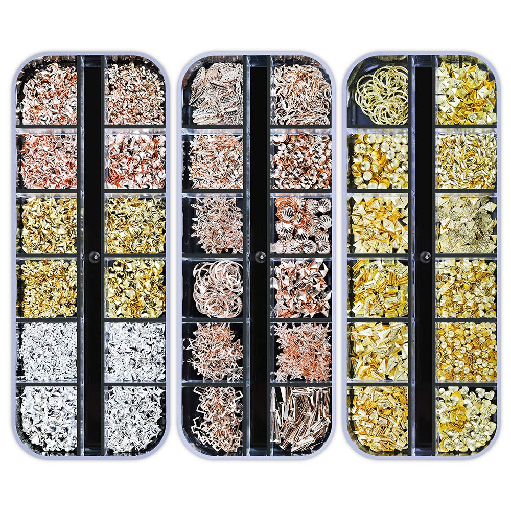 Artdone nail art studs crystals kit image demonstrates complete DIY decoration.