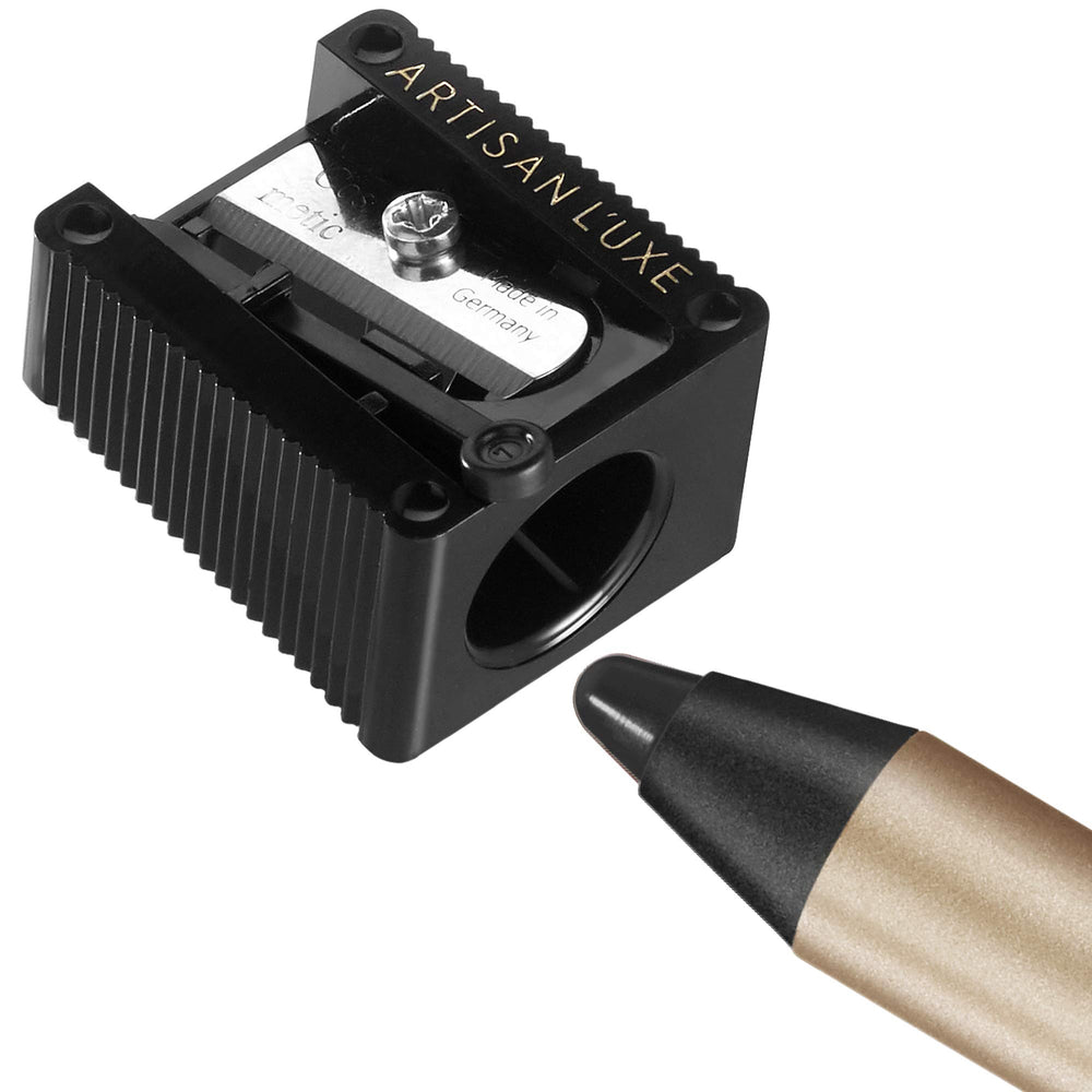 Artisan L'uxe Velvet Eyeliner sharpener double-edged blade preserves dome shape.