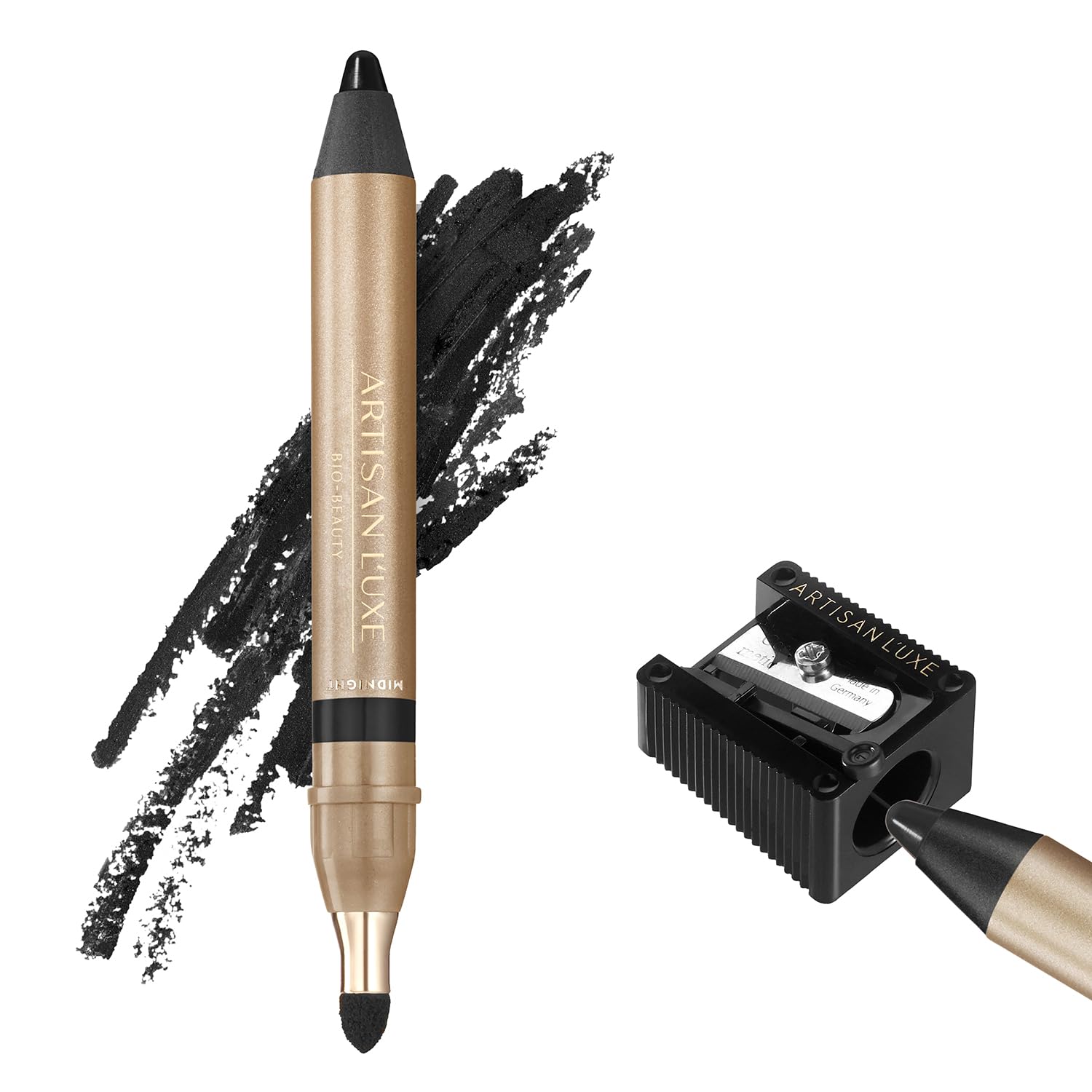 Artisan L'uxe Velvet Eyeliner jumbo-dome-shape creates bold, smudge-resistant smokey eyes.