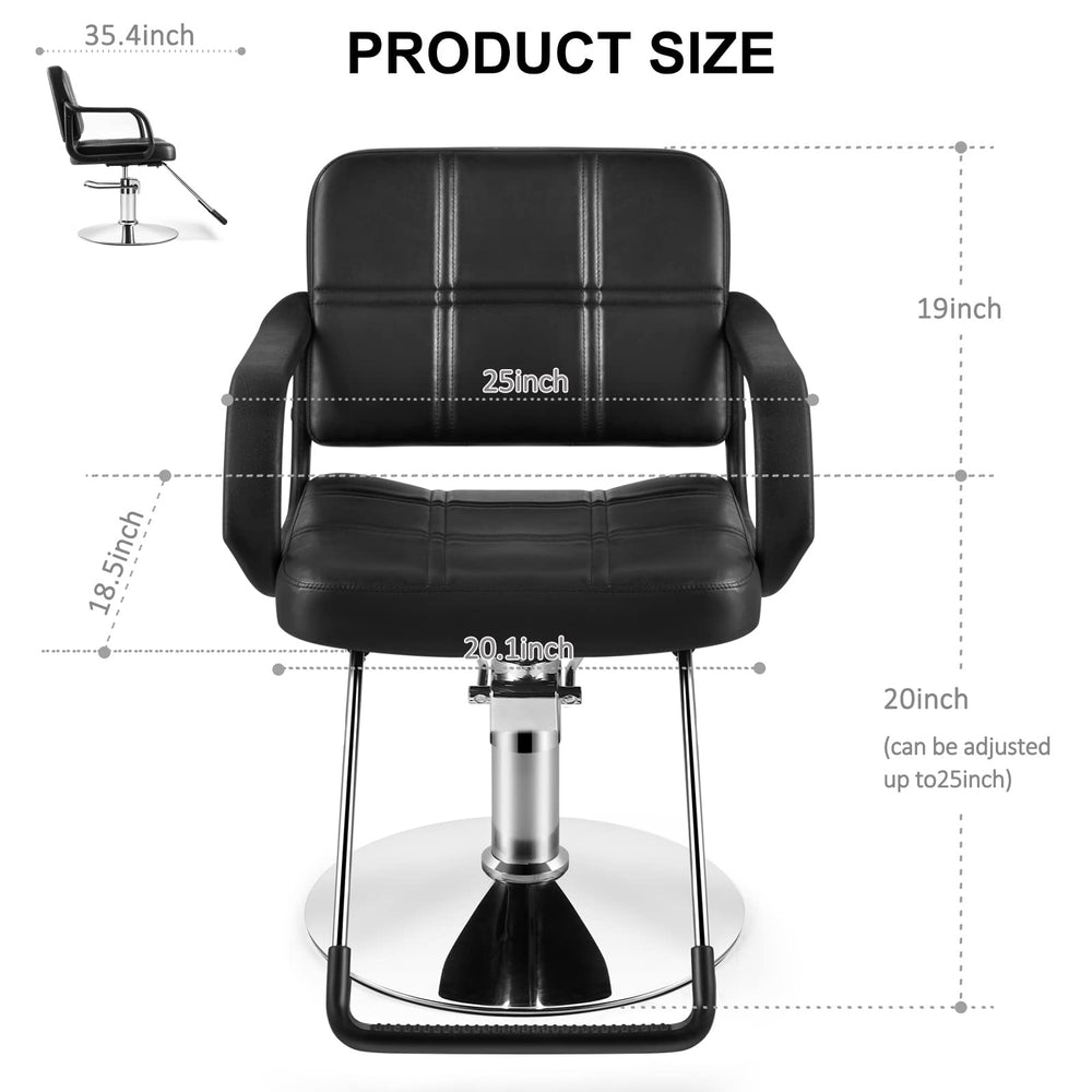 Artist hand barber chair swivel base supports 360-degree styling flexibility