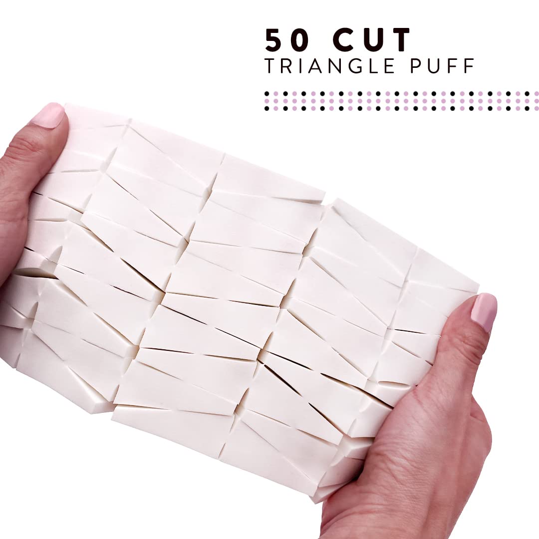 Artist's Choice triangle sponge for blush and contour provides even, natural-looking color