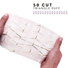 Artist's Choice triangle sponge for blush and contour provides even, natural-looking color