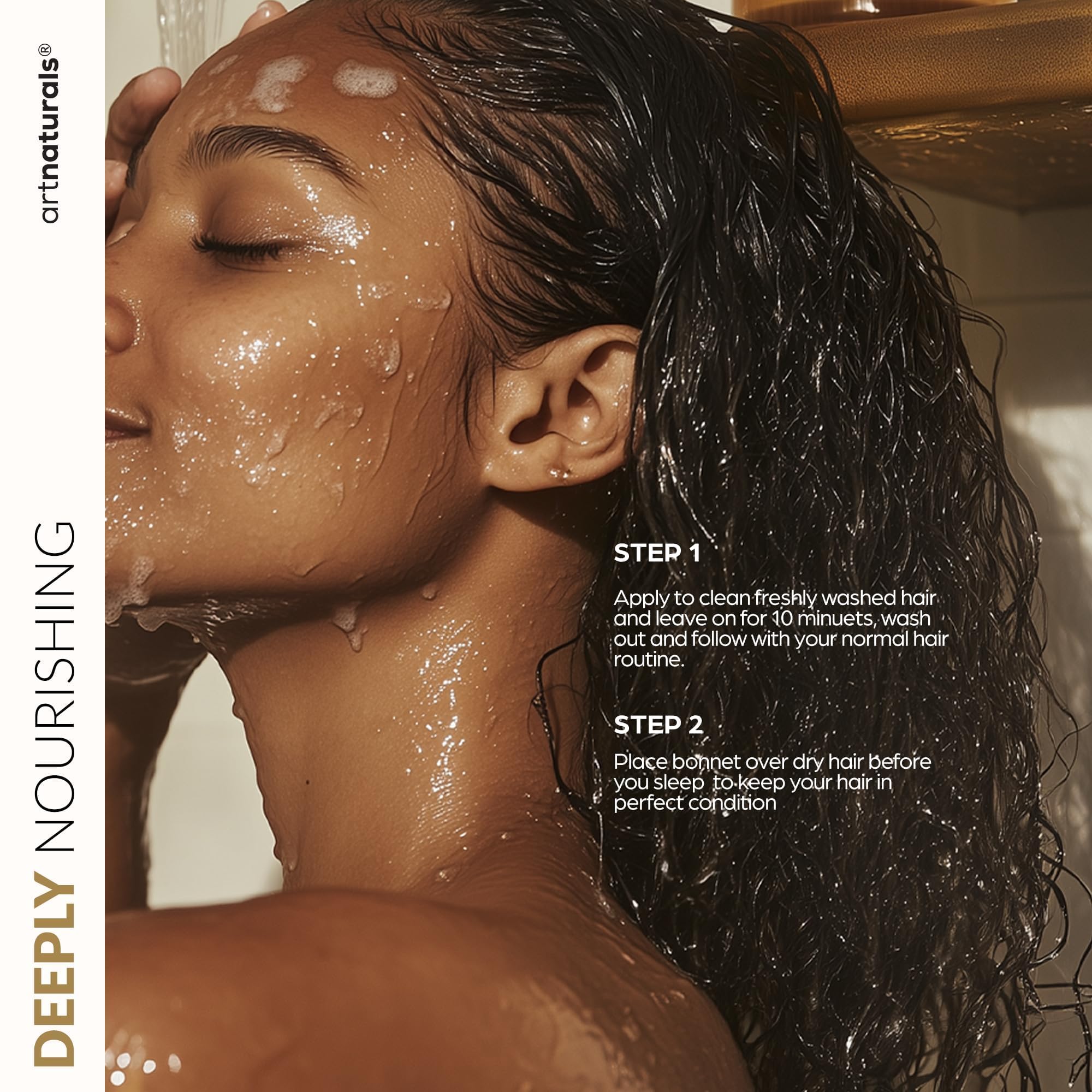 Artnaturals after-use hair shows shine and softness.