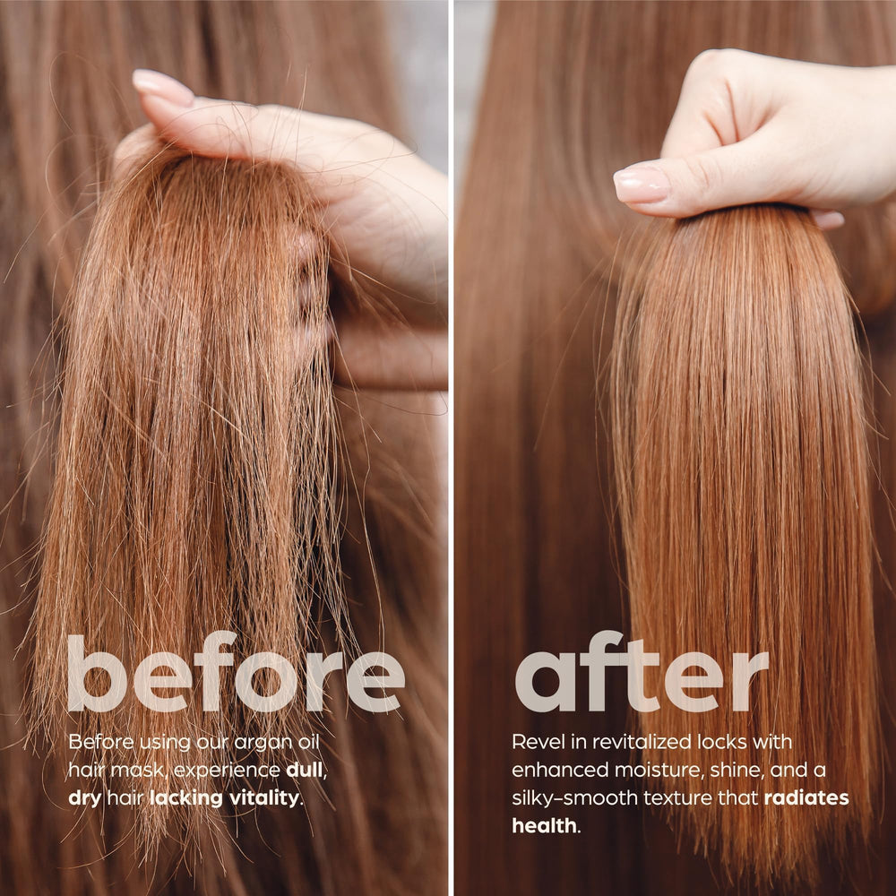 Artnaturals Argan Hair Mask packaging on shelf emphasizes clean formula.