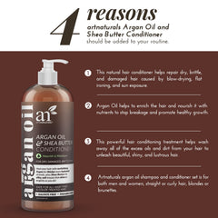 Applied Artnaturals Argan Oil Hair Conditioner on hair for smooth, manageable strands