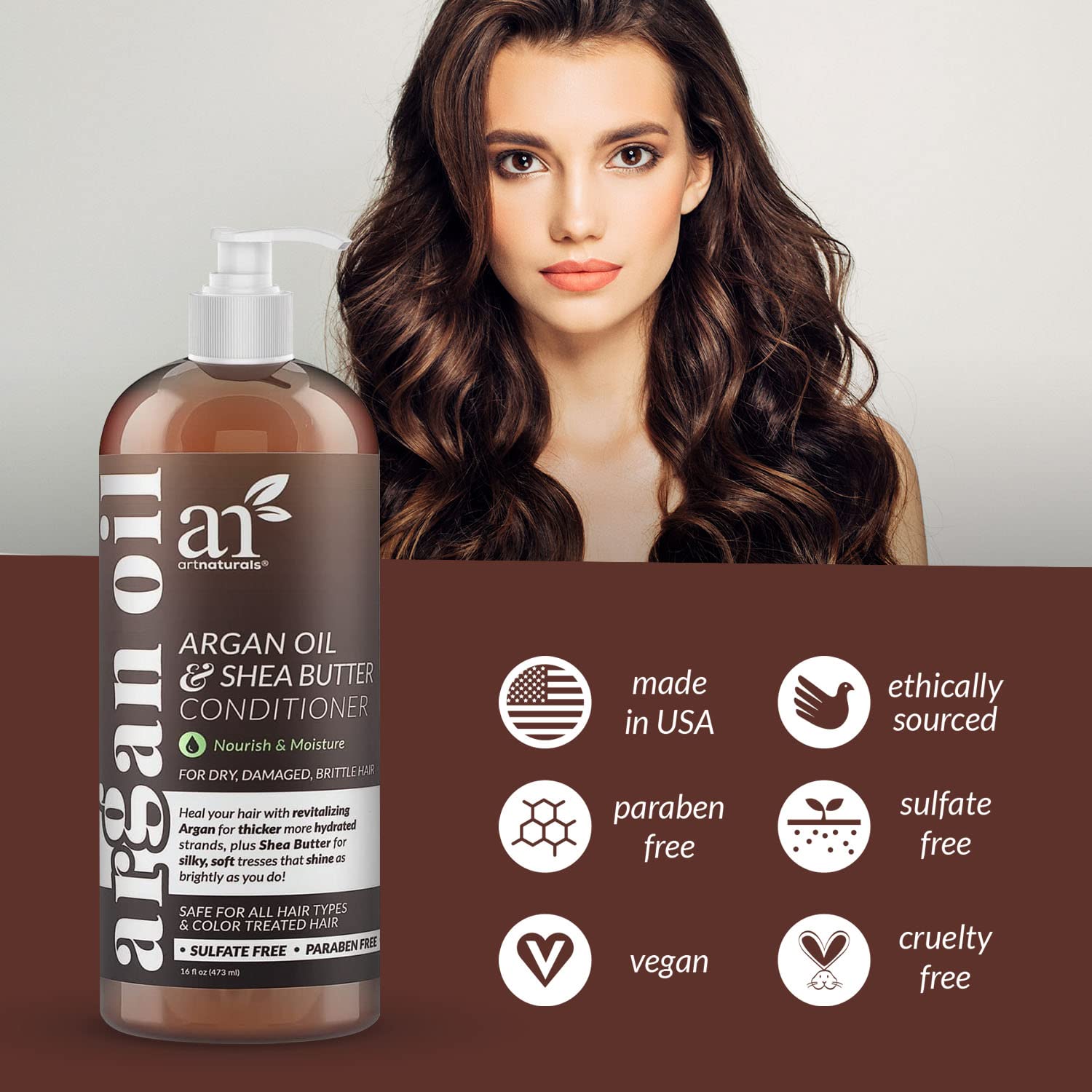 Color-treated hair benefits from Artnaturals Argan Oil Hair Conditioner