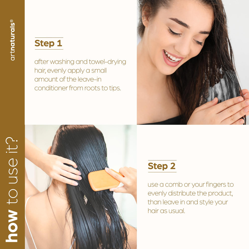Artnaturals Argan Oil Leave-In Conditioner on a bathroom shelf signals convenient care.