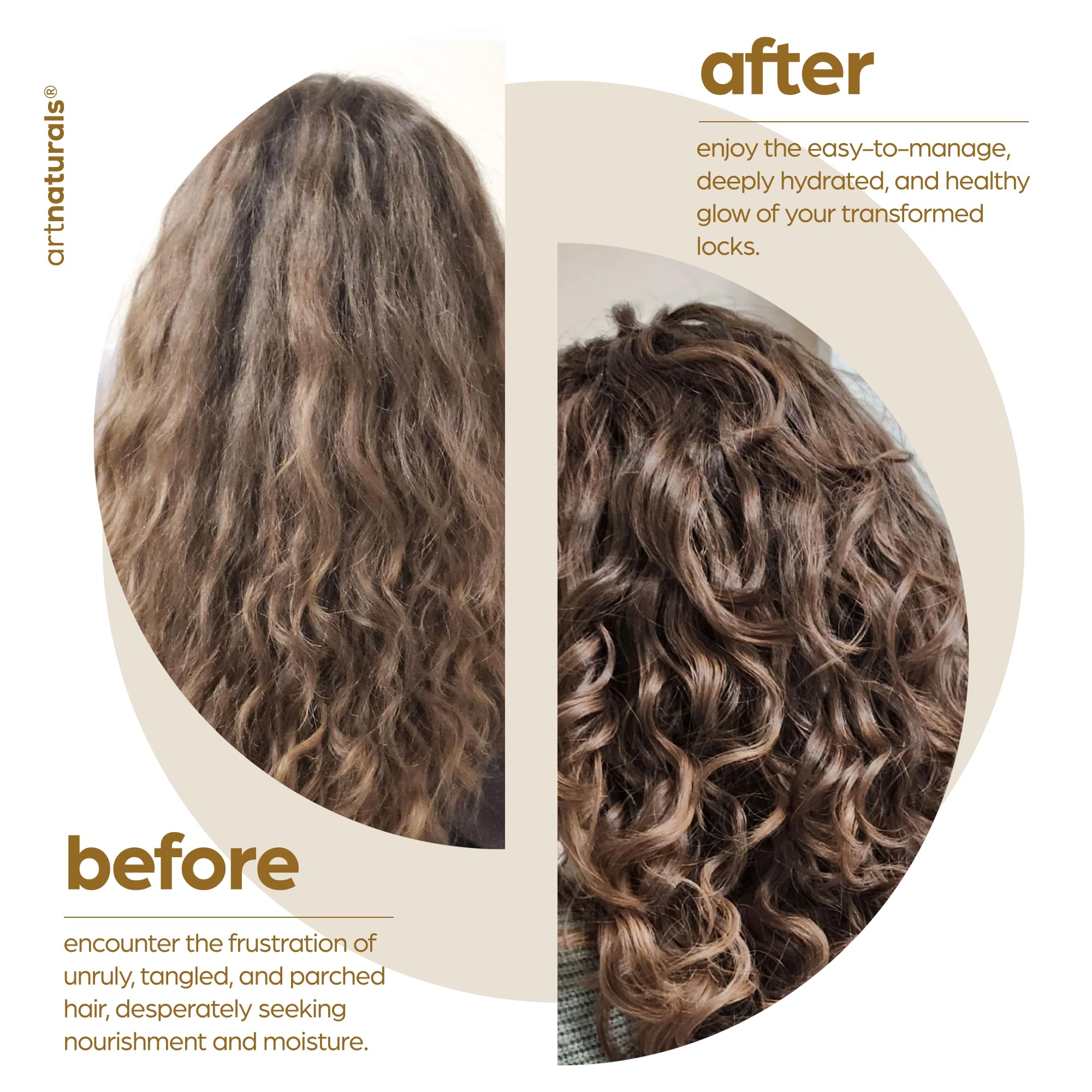 Artnaturals Argan Oil Leave-In Conditioner packaging highlights organic formula.