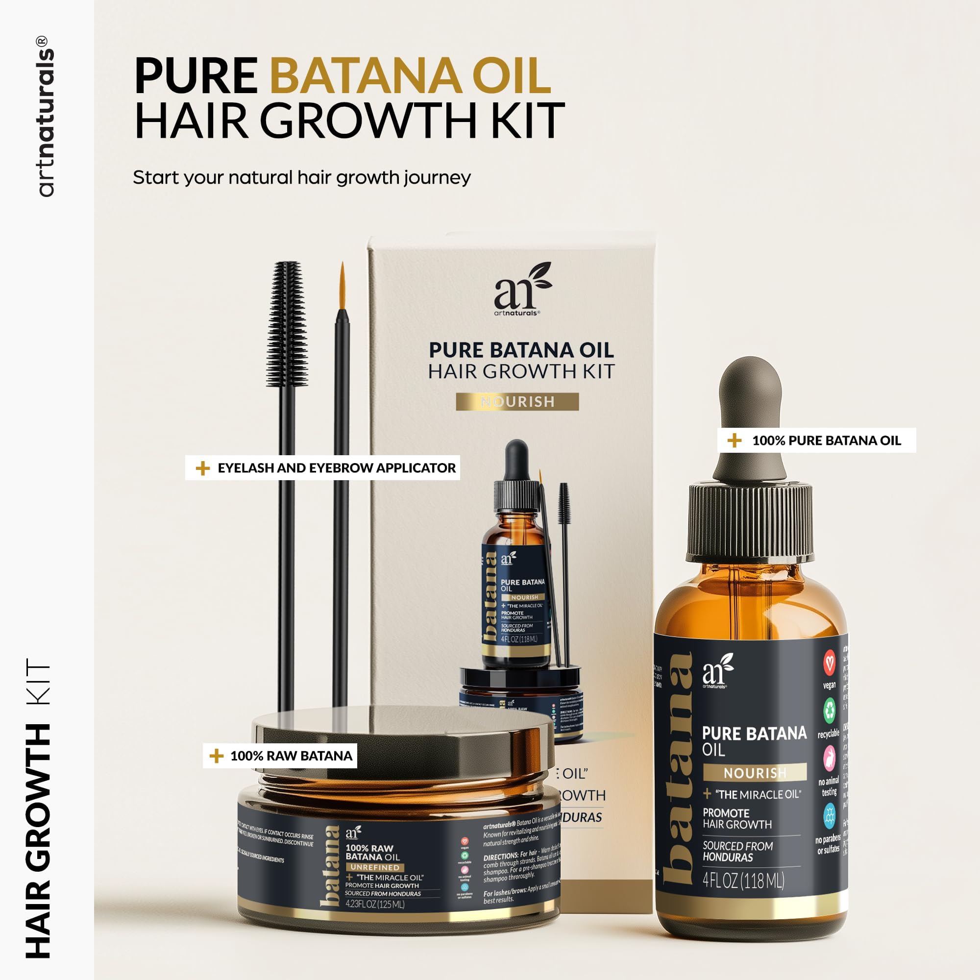 Artnaturals Batana oil paste 4.2oz shows rich conditioning for damaged strands