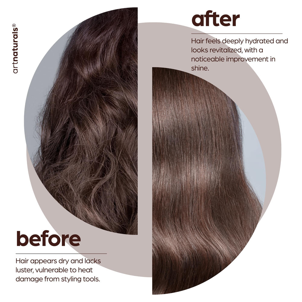 Artnaturals Hair being dried with a blow dryer using heat styling protection.