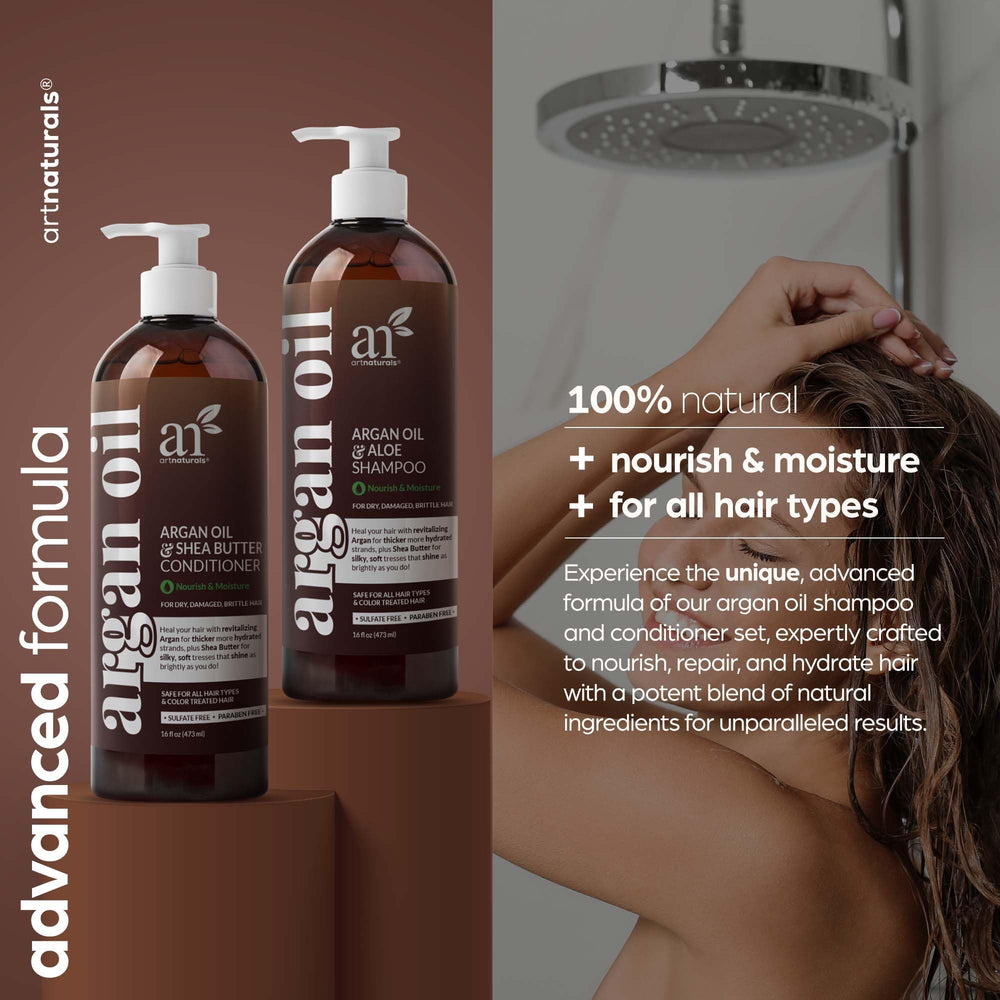 artnaturals conditioner tube packaging on display showing frizz control and smoothing benefits.
