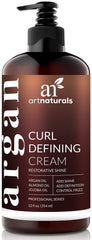 Artnaturals Curl Defining Cream bottle showing frizz control and silky shine.