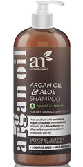 Artnaturals Moroccan Argan Oil Shampoo bottle showing product on shelf for all hair types