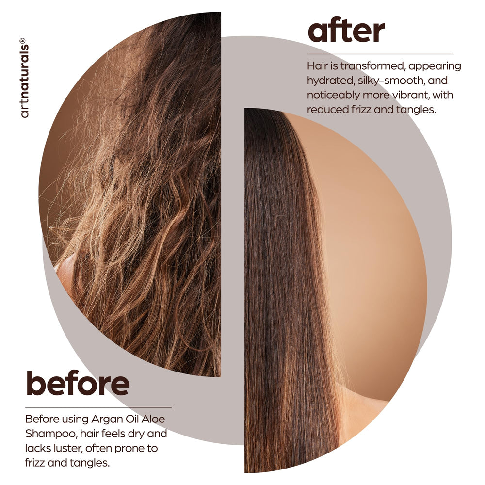 Color-treated hair with Artnaturals Moroccan Argan Oil Shampoo for color protection