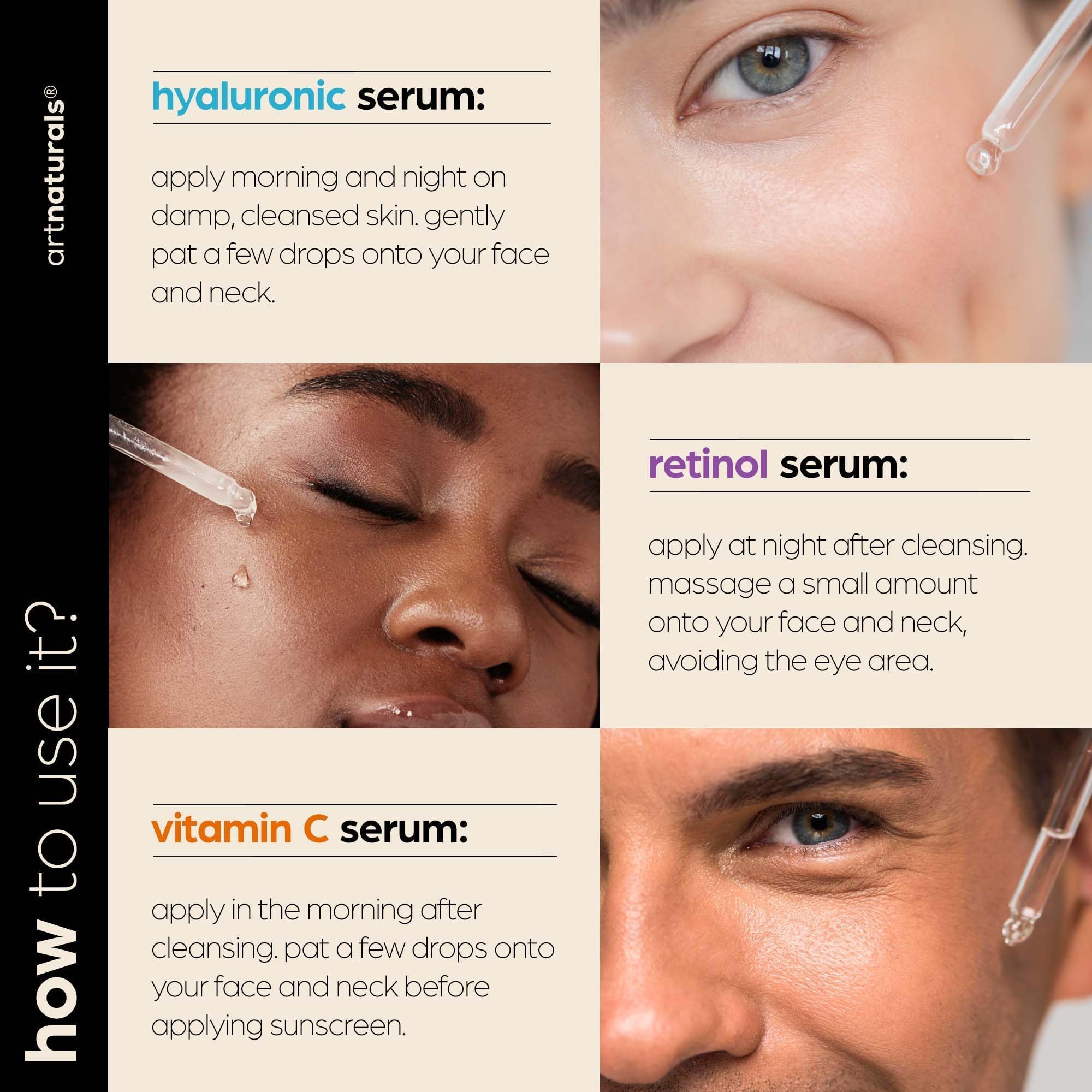 ArtNaturals retinol serum dropper targets fine lines and smooths texture