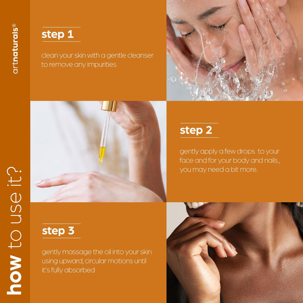 Artnaturals rose oil body hair usage — versatile skincare and haircare oil.
